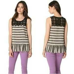 **SALE** FREE PEOPLE Molly striped peplum tank XS